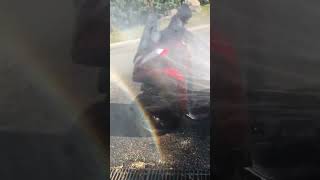 わっ♪すごいキレイ(*^▽^*)　洗車中に突然の虹Rainbow【トリシティ125】 偶然の映り込み 映像加工じゃないけぇ～ね　#shorts