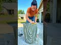 Making a Cement Planter From Cloth 😳🌵 #DIY #cementcraft #creative #shorts