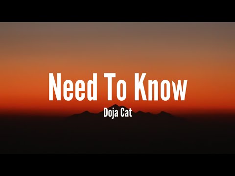 Doja Cat - Need To Know (Lyrics)
