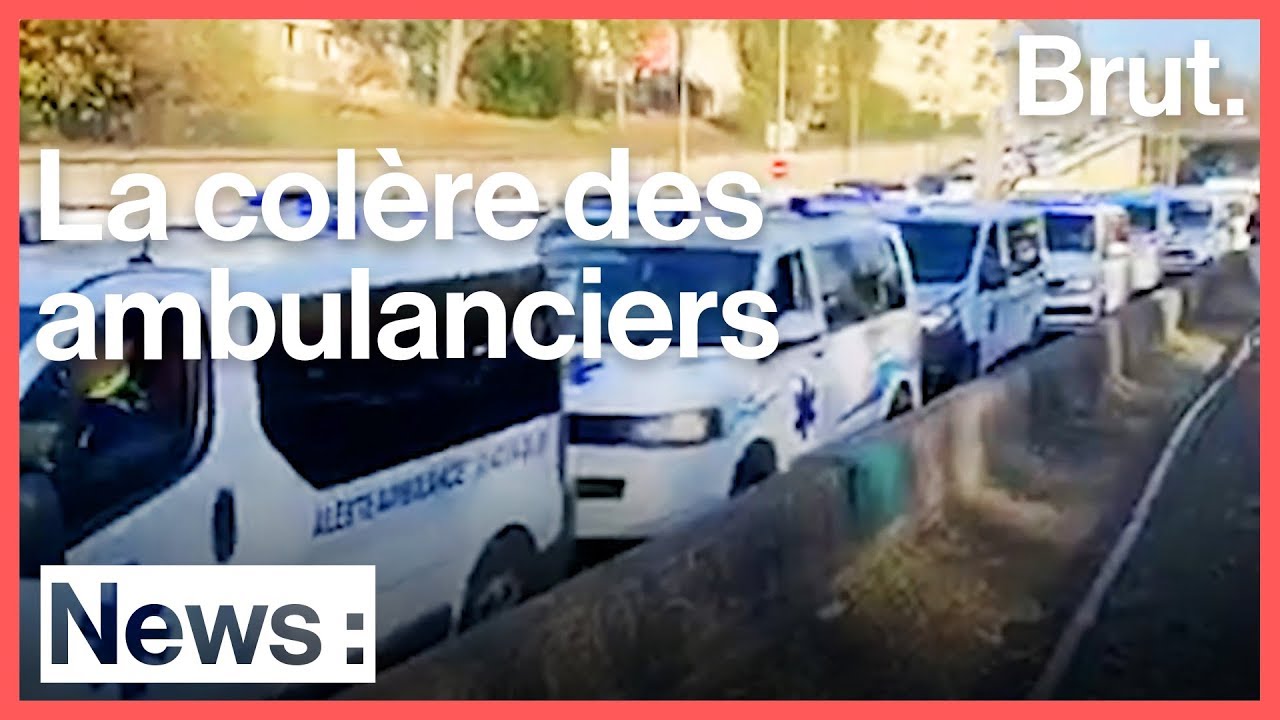 La Colere Des Ambulanciers Bloque Le Peripherique De Paris Youtube