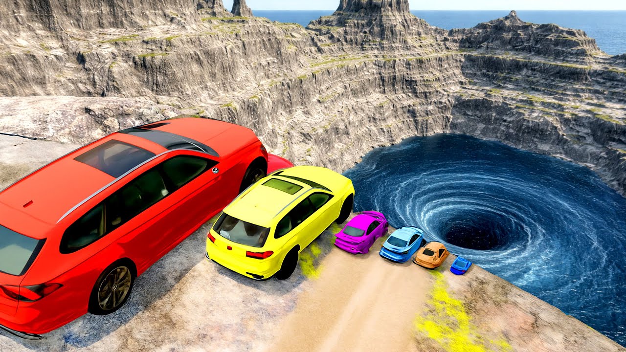 💀 BIG & SMALL CARS vs LEAP OF DEATH DROP 🔥💥 – BeamNG.drive Extreme Drop Challenge | Impala BeamNG