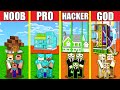 Minecraft Battle: SECURE HOUSE BUILD CHALLENGE - NOOB vs PRO vs HACKER vs GOD / Animation SAFEST