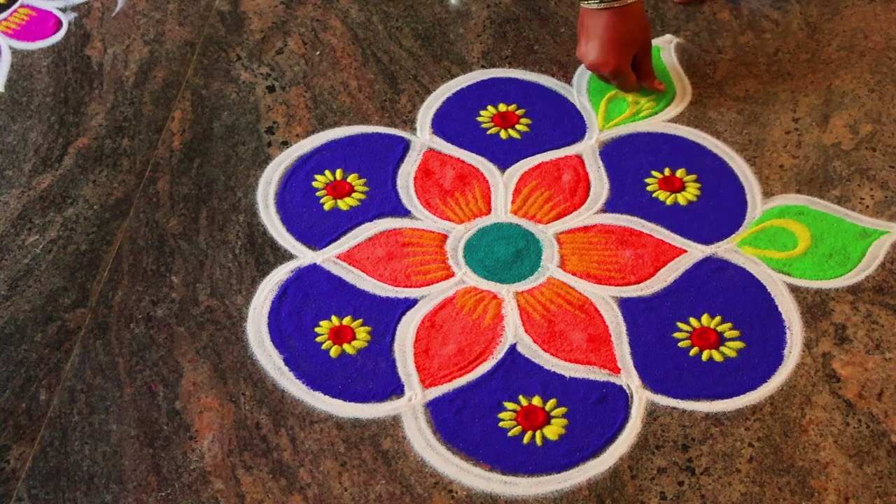 Pongal special  🌻diyamuggulu beautiful rangoli 3*2🌻Bhogi pongal🌻mattu pongal flowers kolam