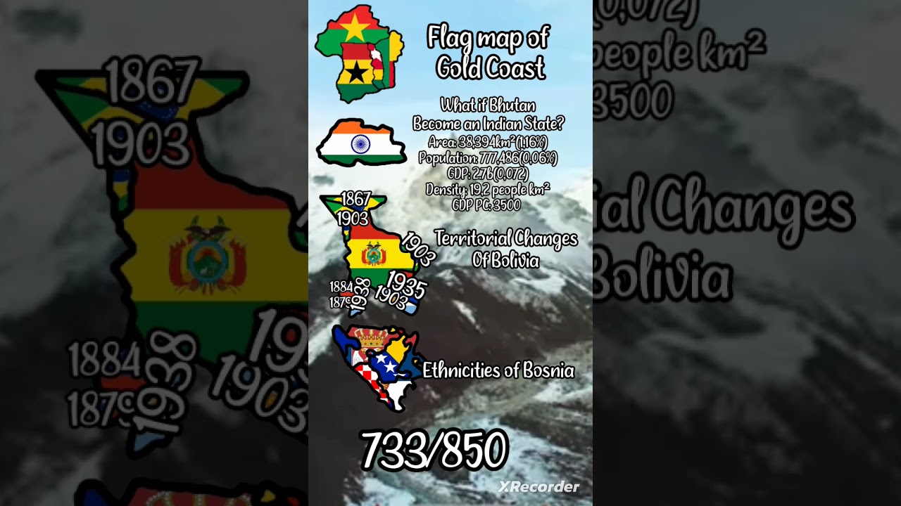 Flag map of Gold Coast. What if Bhutan becomes an Indian State? Territorial ChangesofBolivia(23/202)