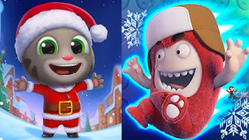 Oddbods Turbo Run Christmas Fuse Vs Talking Tom Gold Run Christmas 2018 - Gameplay Walkthrough
