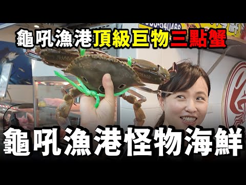 龜吼漁港尋找最大生猛海鮮，我跟老闆說，海膽跟三點蟹都要大隻的！！