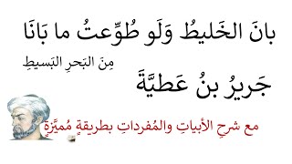 شرح بان الخليط جرير بن عطية مفرداتها وأبياتها بطريقة مميزة واضحة