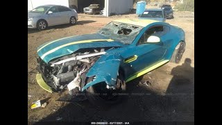 Crashed Aston Martin Vantage Interior. And a small fire!