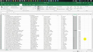 How to separate city state and zip in excel