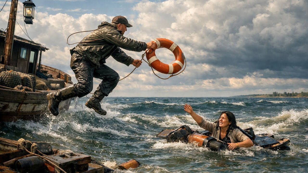 Pescador solitário enfrenta a pior noite da vida para salvar uma desconhecida...
