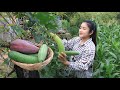 All vegetable is grown around home / Rural vegetable soup recipe / Cooking with Sreypov