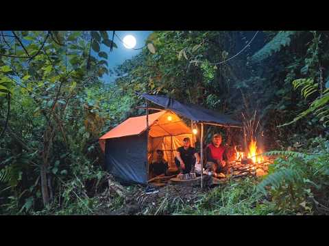 Camping, searching for freshwater shrimp, and building a simple survival shelter.