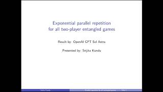 On the proof of exponential quantum parallel repetition by OpenAI