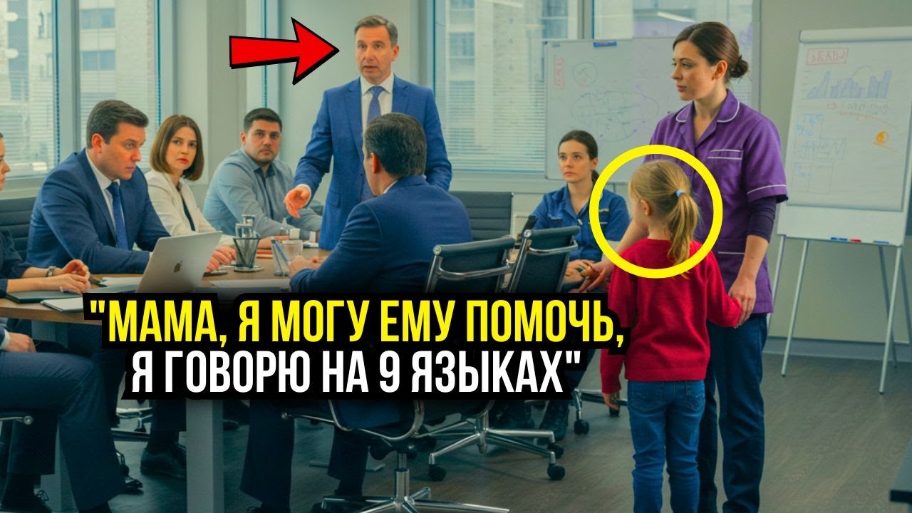 МИЛЛИОНЕР ПАНИКУЕТ БЕЗ ПЕРЕВОДЧИКА, НО ПОЯВЛЯЕТСЯ ДОЧЬ УБОРЩИЦЫ И УДИВЛЯЕТ ВСЕХ!