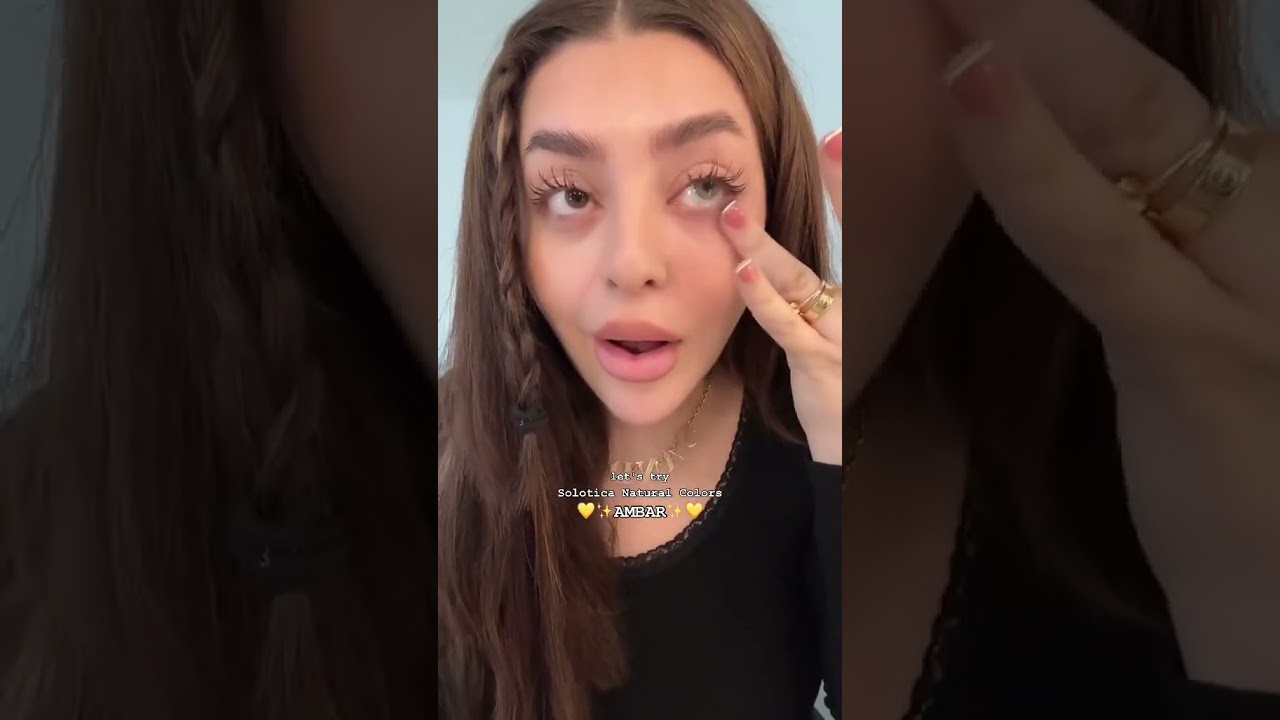 Celebrity Hazel Eyes with Solotica Natural Colors Ambar Color Contact Lenses