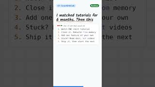 How I escaped tutorial hell (the 1:3 rule) #shorts