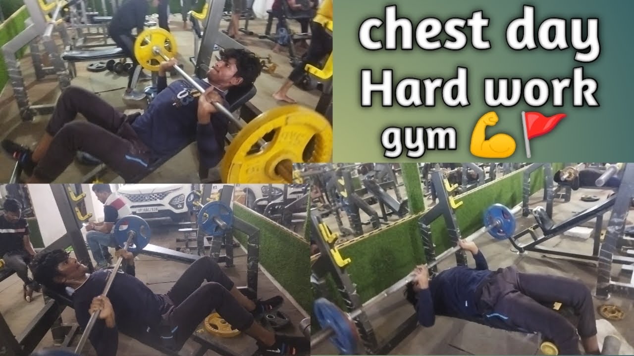 chest workout at gym chest exercise hard work gym for chest