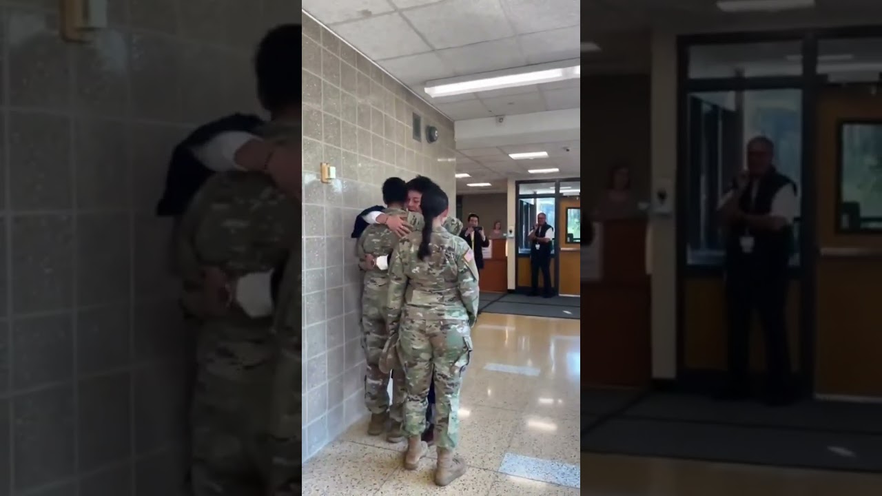 two soldiers surprised their brother 