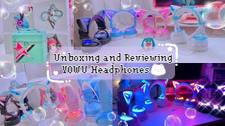 Unboxing and Reviewing YOWU Headphones Ft. Hatsune Miku ❤️ | Gaming/Kawaii Bluetooth Headphones ✨