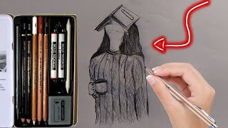 رسم سهل /رسم بنت بتذاكر / رسم عن الامتحانات /رسومات سهله بالقلم الرصاص