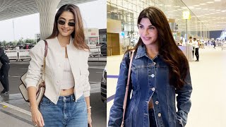 Pooja Hegde & Jacqueline Fernandez Spotted At Mumbai Airport