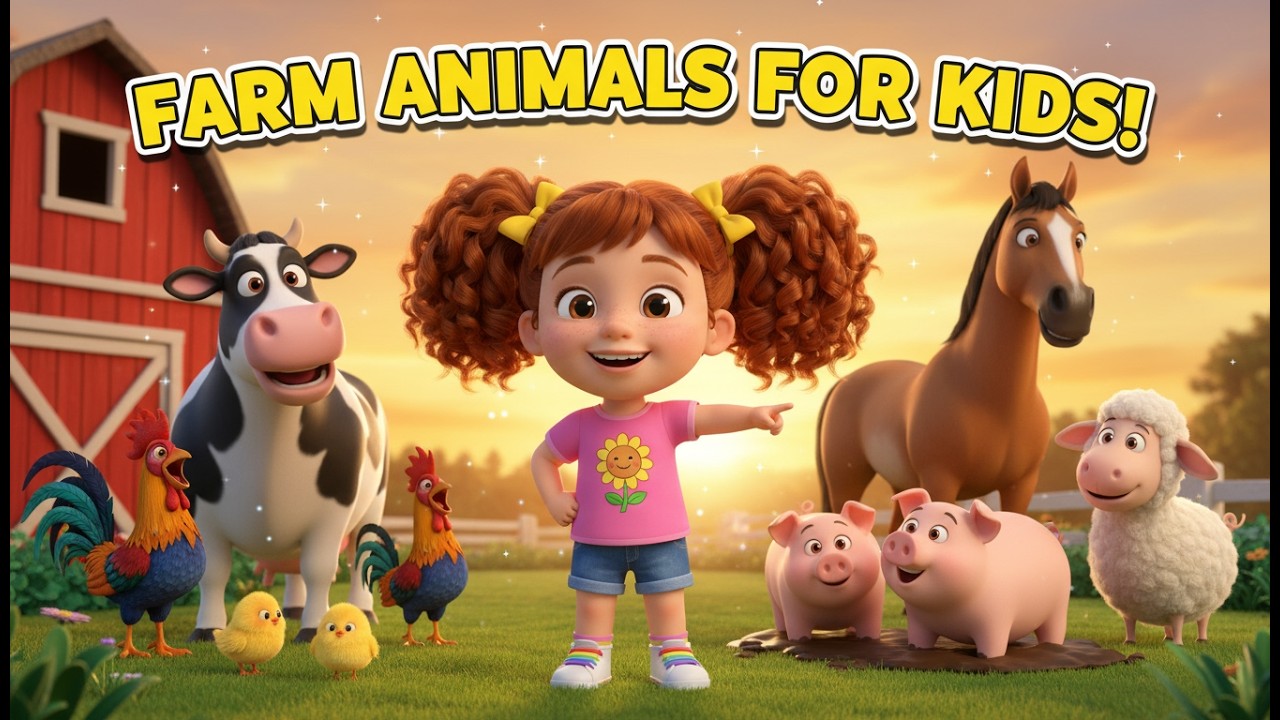 🚜 Farm Animals for Kids! Learn About Cows, Pigs, Chickens & Horses | Educational Story for Children