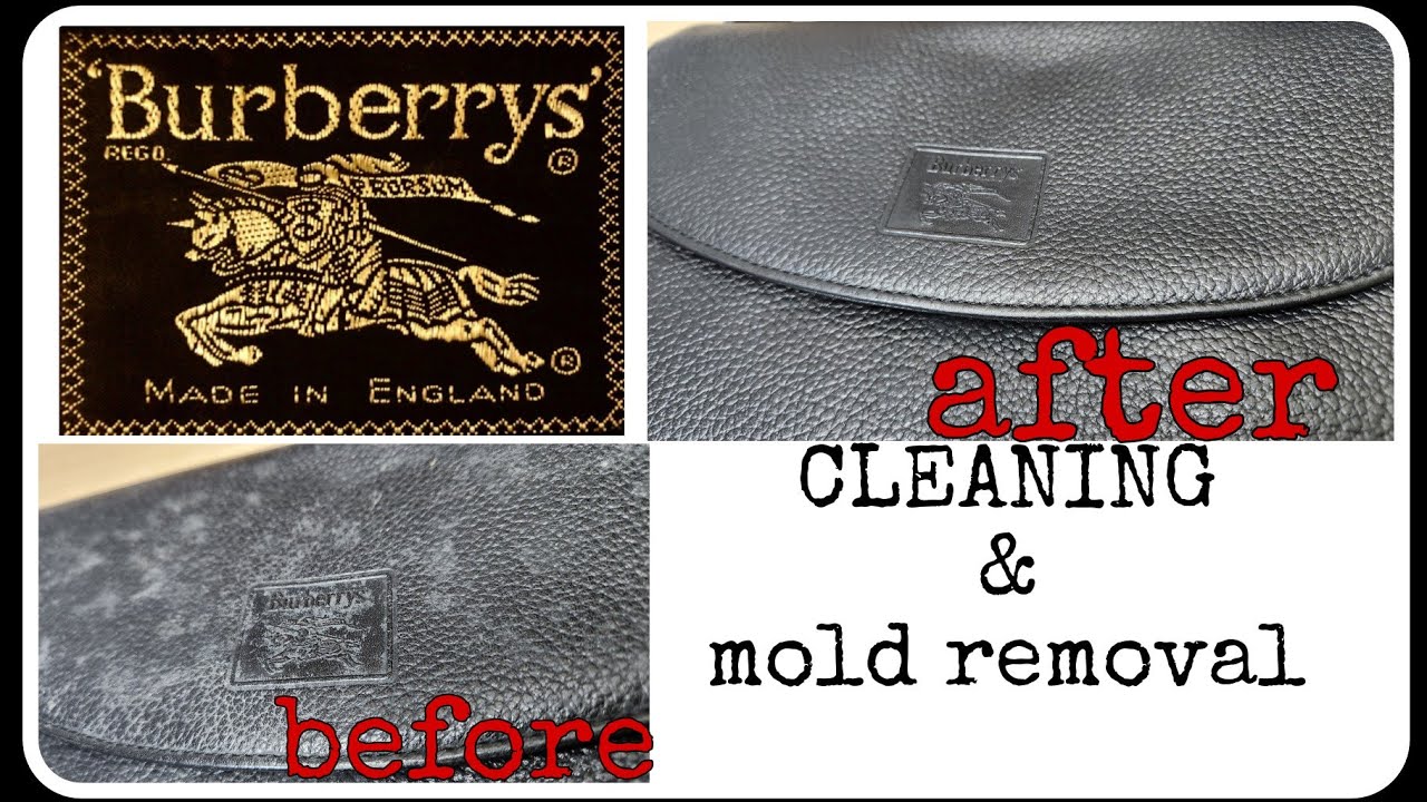 カビだらけのBURBERRYのバッグをクリーニングしたらとてつもない