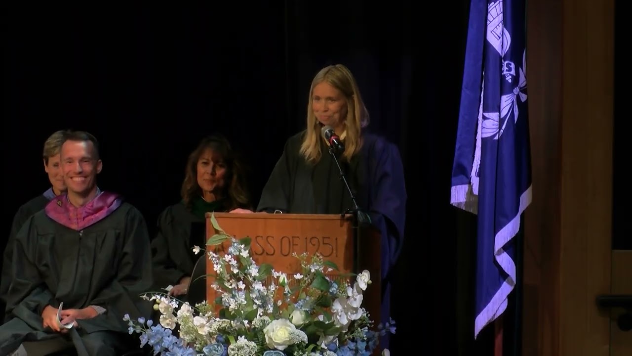 Video preview image of principal Amy Shannon at graduation; click to visit the ParentSquare post with the video