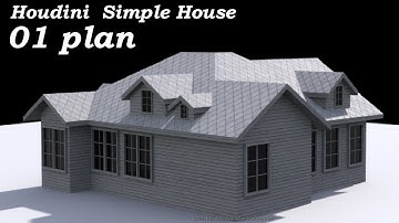 Houdini  Procedural Simple House 1 plan