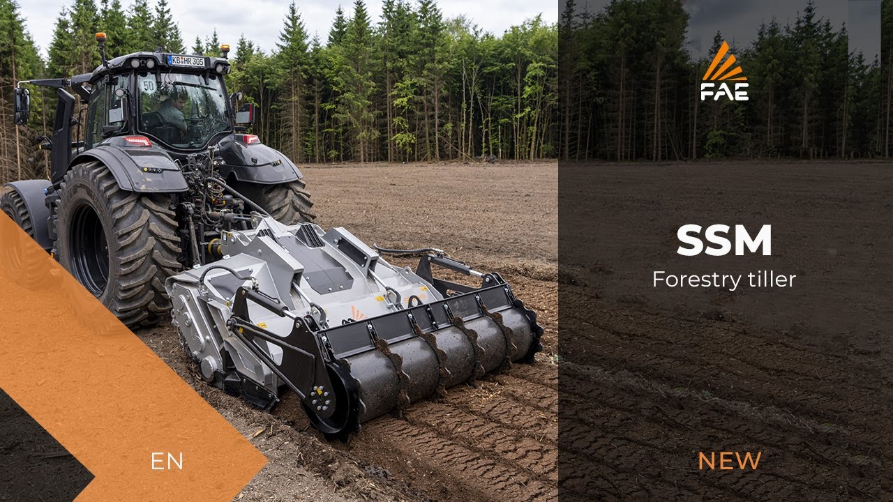 The FAE SSM forestry tiller for 170-300 hp tractors