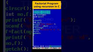 Factorial with recursion  In C Part 104 | C Programming #ytshorts #youtubeshorts