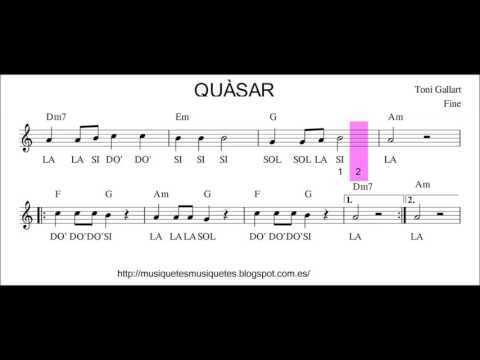 QUÀSAR. Partitura fàcil per a flauta + playalong (C instrument, flauta, violí, ...)