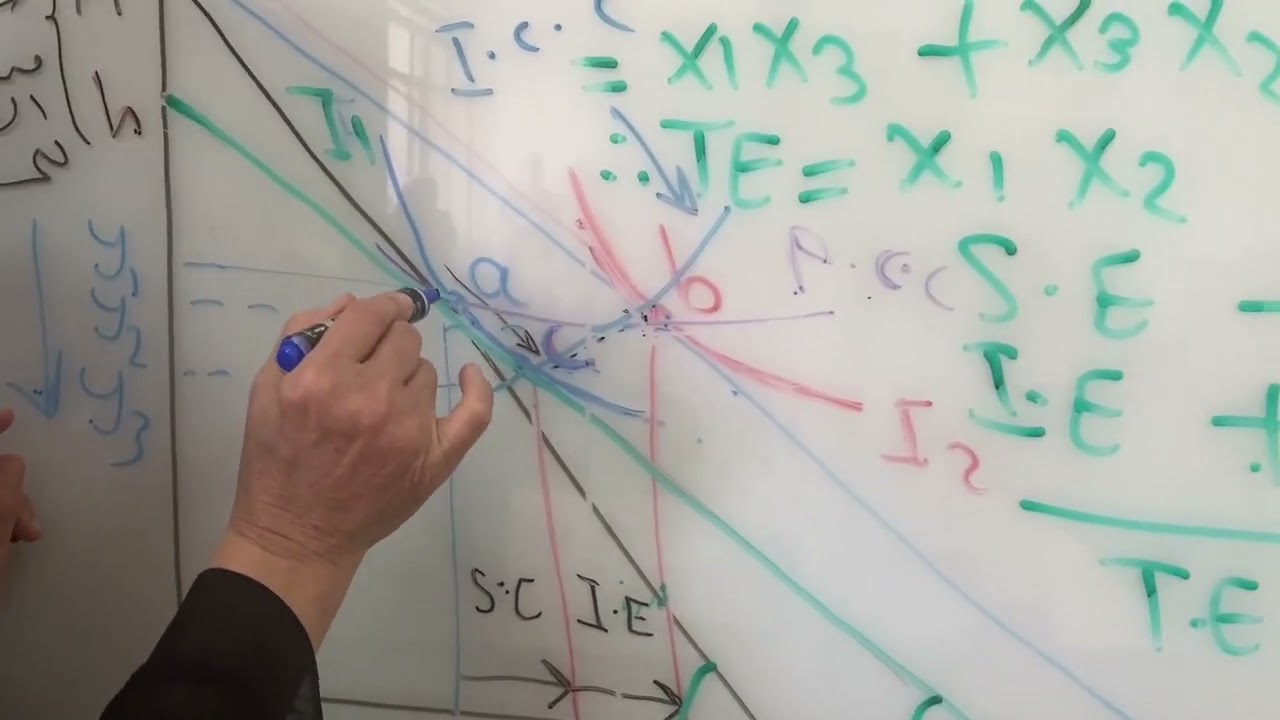 تحليل اثر الاحلال واثر الدخل للسلعة X انخفض سعرها حسب تحليل Slutsky