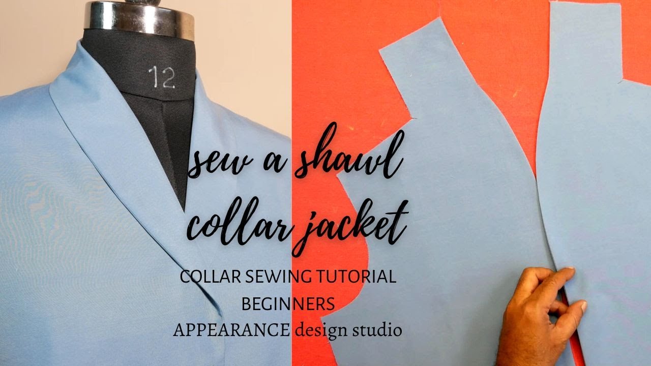 Easy Way To Sewing shawl collar | Coat Collar Tutorial Cutting and ...