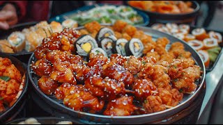 Korean-style Fried Chicken and Kimbap - Korean Street Food in Vietnam | Street Food Travel