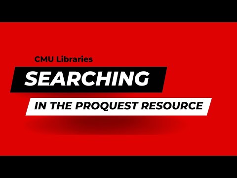 Searching the ProQuest Database