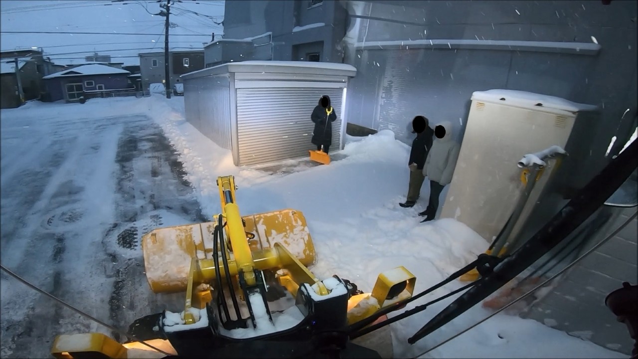 【最強寒波】遅く来たら保母さんが一杯ないつもの幼稚園2 除雪車の車窓から 203