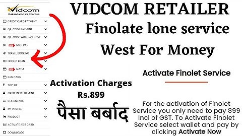 vidcom finolate loan service Rs.899 west for money