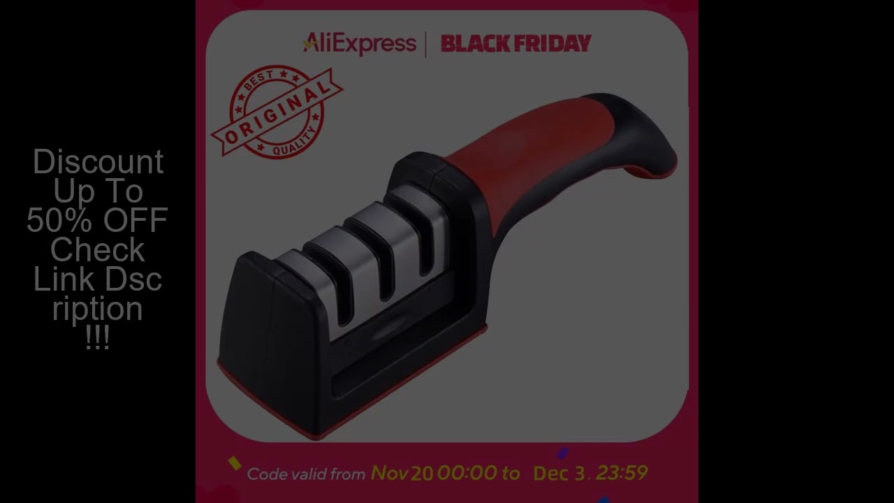 3-Stage Knife Sharpener - Manual Knife Sharpening Tool for Home Use, Quick & Easy Blade Maintenance,