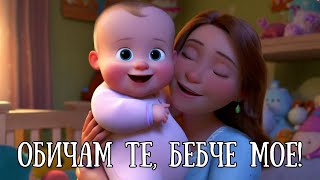 Бебе обичам те - детска забавна песничка за бебета на български език