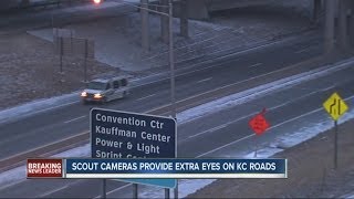 Kansas City Scout keeps an eye on the roads as the snow moves in