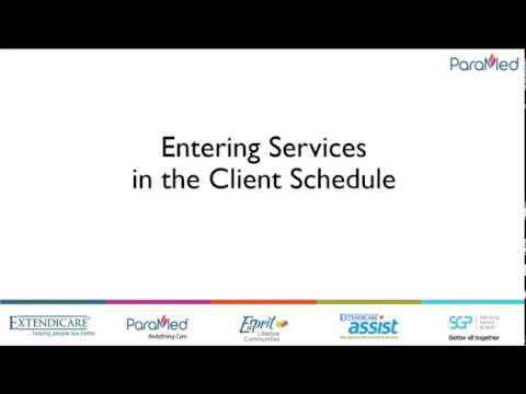 Procura - Entering Service in the Client Schedule