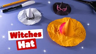 How to make witches hat for Halloween [Paper craft tutorial easy]