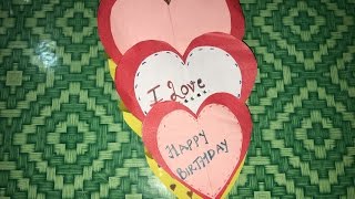 DIY TRIPLE EASEL CARD: How to Make Triple Easel Heart Card