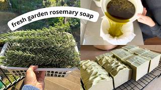 Making Soap with Fresh Rosemary from my Garden (fresh herb infusion, CP soap method). So much fun :)