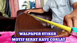 WALPAPER STIKER MOTIF SERAT KAYU COKLAT