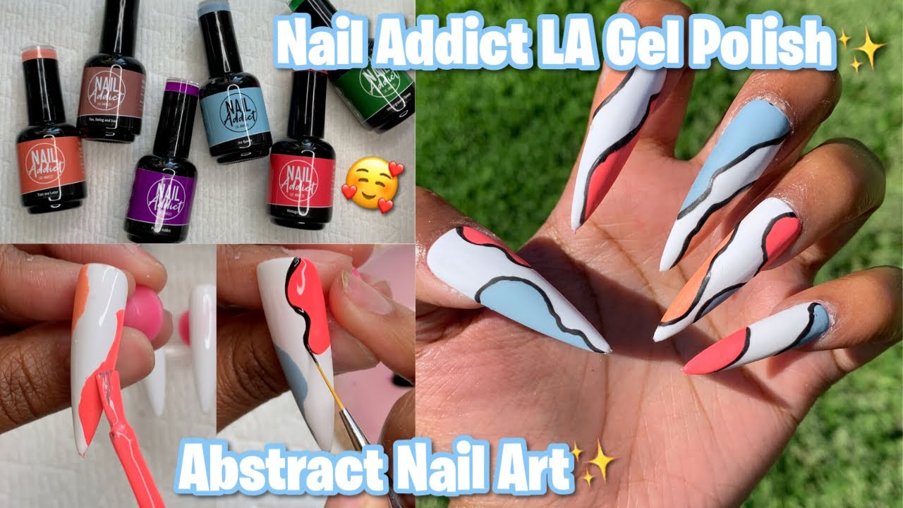 NAIL ADDICT LA GEL POLISH | Abstract Design Press On Nails | Vintage Design | Easy Nail Art