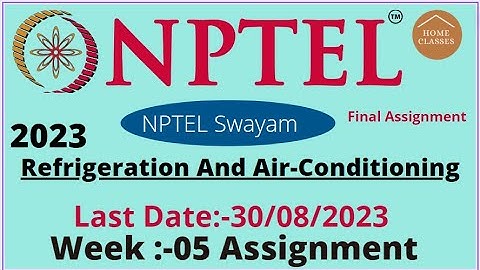 nptel // Refrigeration And Air Conditioning  // week -05 // assignment 05 // @hmoeclasses7735