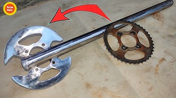 How double edges Axe Made from a Motocycle Sprocket