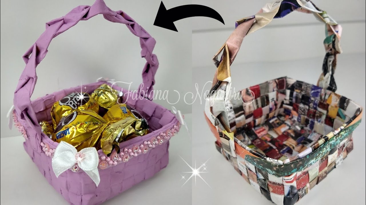 Cesta Feita Com Revista 💐 IDÉIA Dia Das Mães
